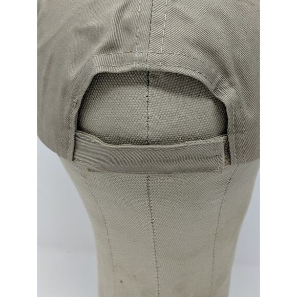 Ice USA Strapback Hat Adjustable Port & Company Embroidered Logo Tan Beige - Picture 6 of 10